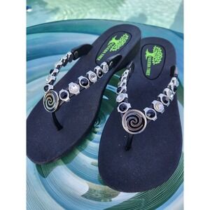 Jessica Beautiful Crystal Flip Flops Sandals SUPER COMFY Sizes 6